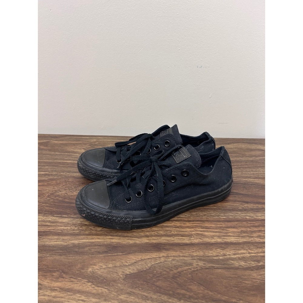 Converse Chuck Taylor All Star Low‎ Top Monochrome Black Sneakers Womens 6.5